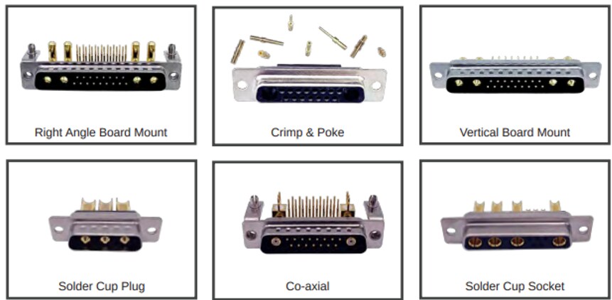 NorComp POWER-D Mixed Contact Connectors
