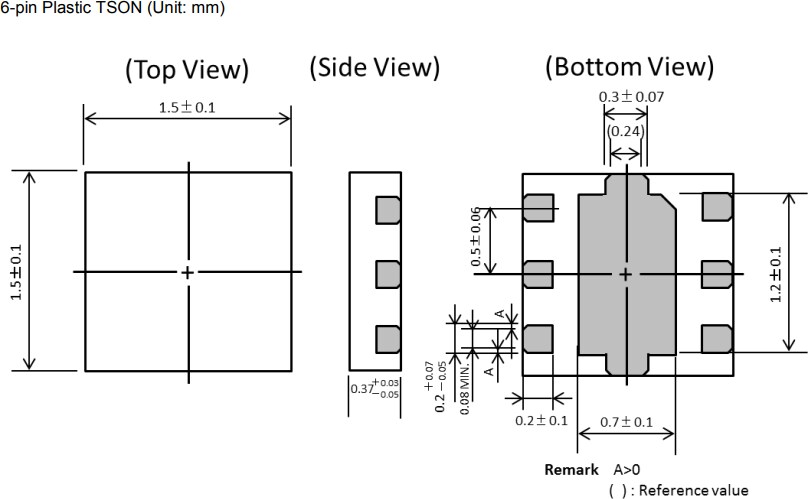 Mechanical Drawing - CEL CG2164X3 RF Switch IC