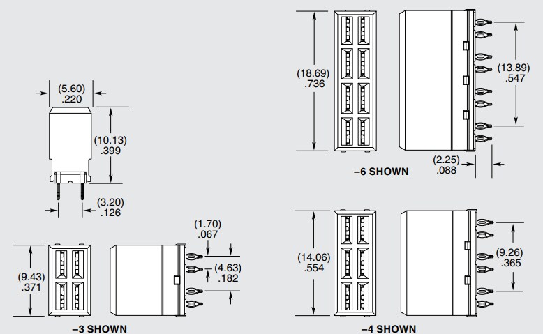 Mechanical Drawing - Samtec XCede® HD HPTS 3.20mm Power Modules