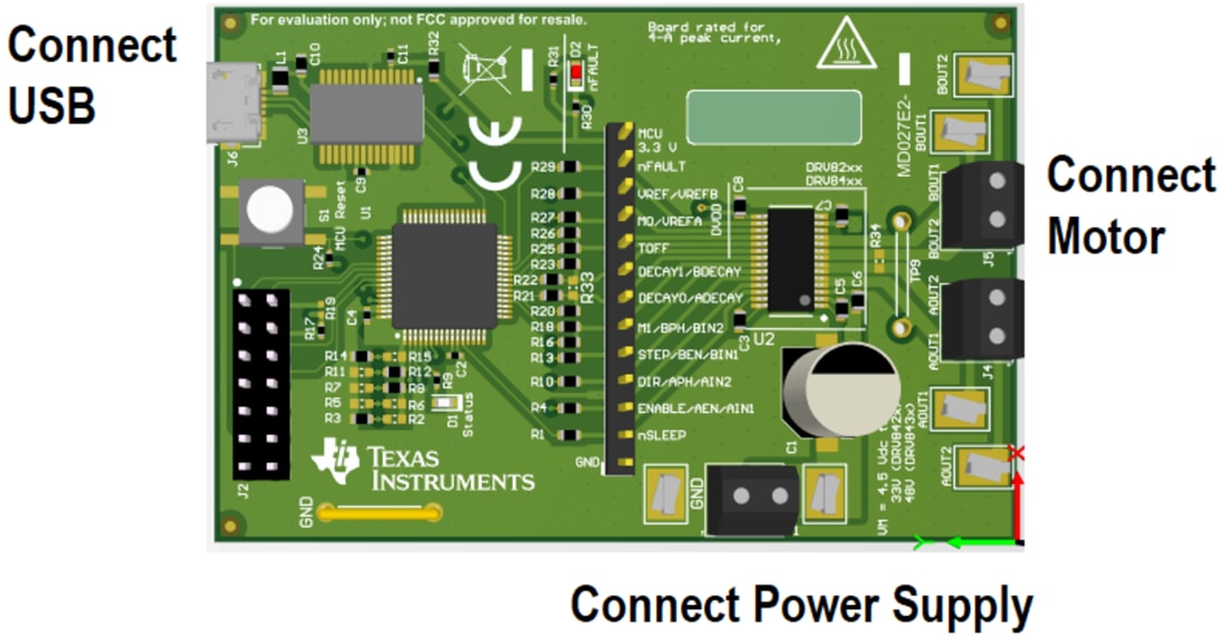 Mechanical Drawing - Texas Instruments DRV8434PEVM Motor Driver Evaluation Module