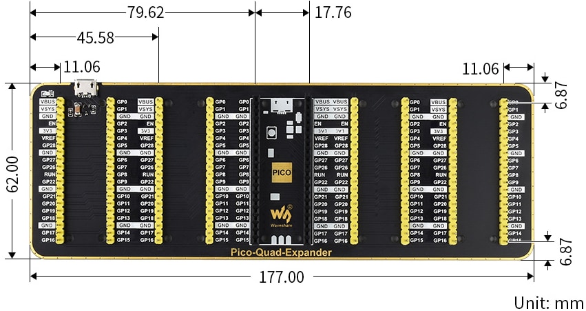 Seeed Studio Quad GPIO Expander for Raspberry Pi Pico