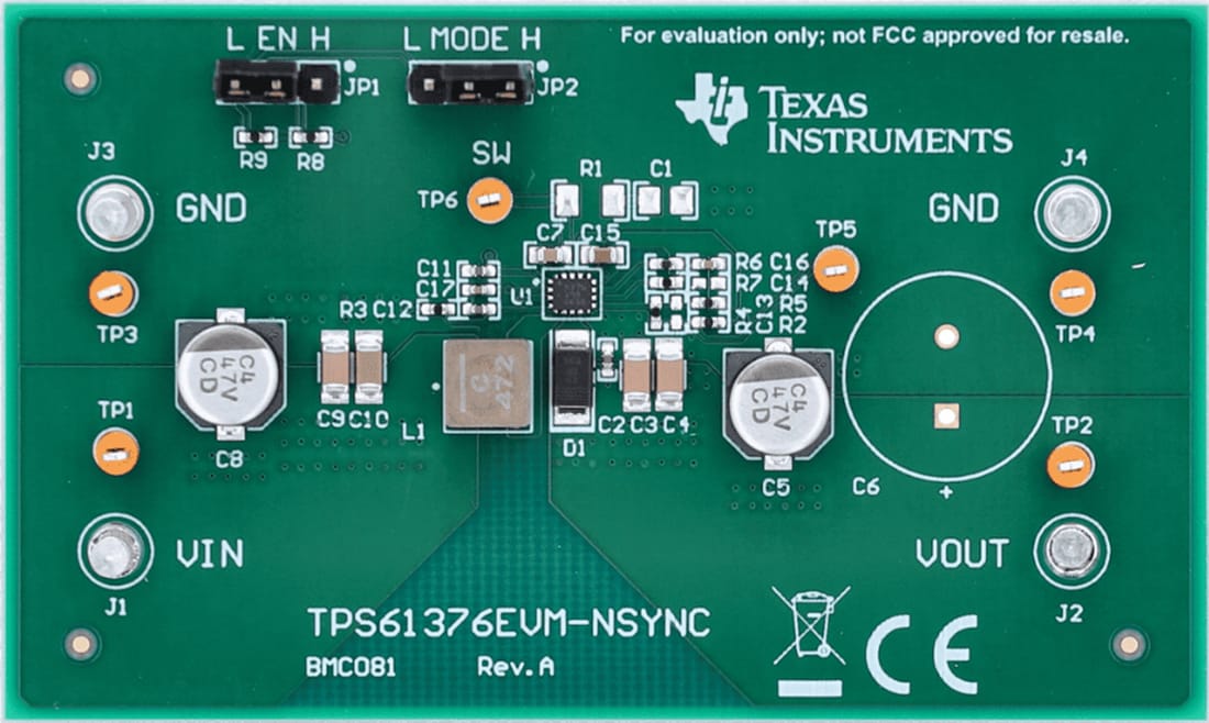 Mechanical Drawing - Texas Instruments TPS61376EVM-NSYNC Converter Evaluation Module