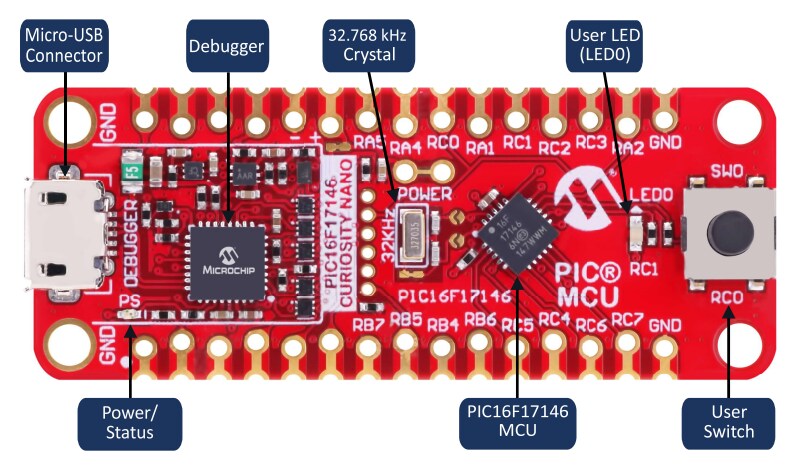 Microchip Technology PIC16F17146 Curiosity Nano Evaluation Kit