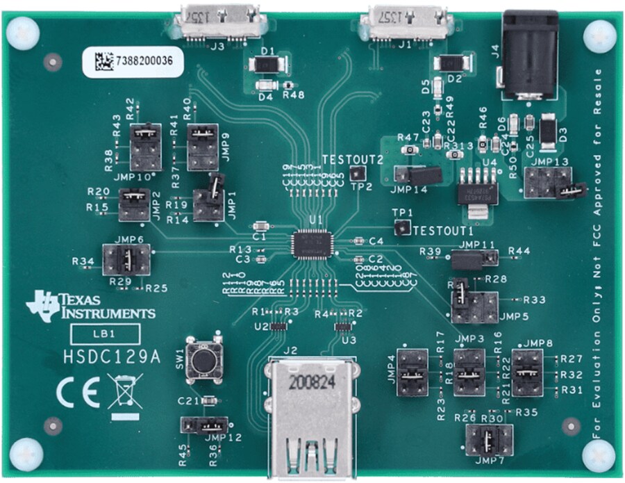 Mechanical Drawing - Texas Instruments TUSB1004EVM Redriver Evaluation Module