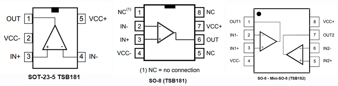 Schematic - STMicroelectronics TSB181/TSB182 Very High Accuracy Op Amps