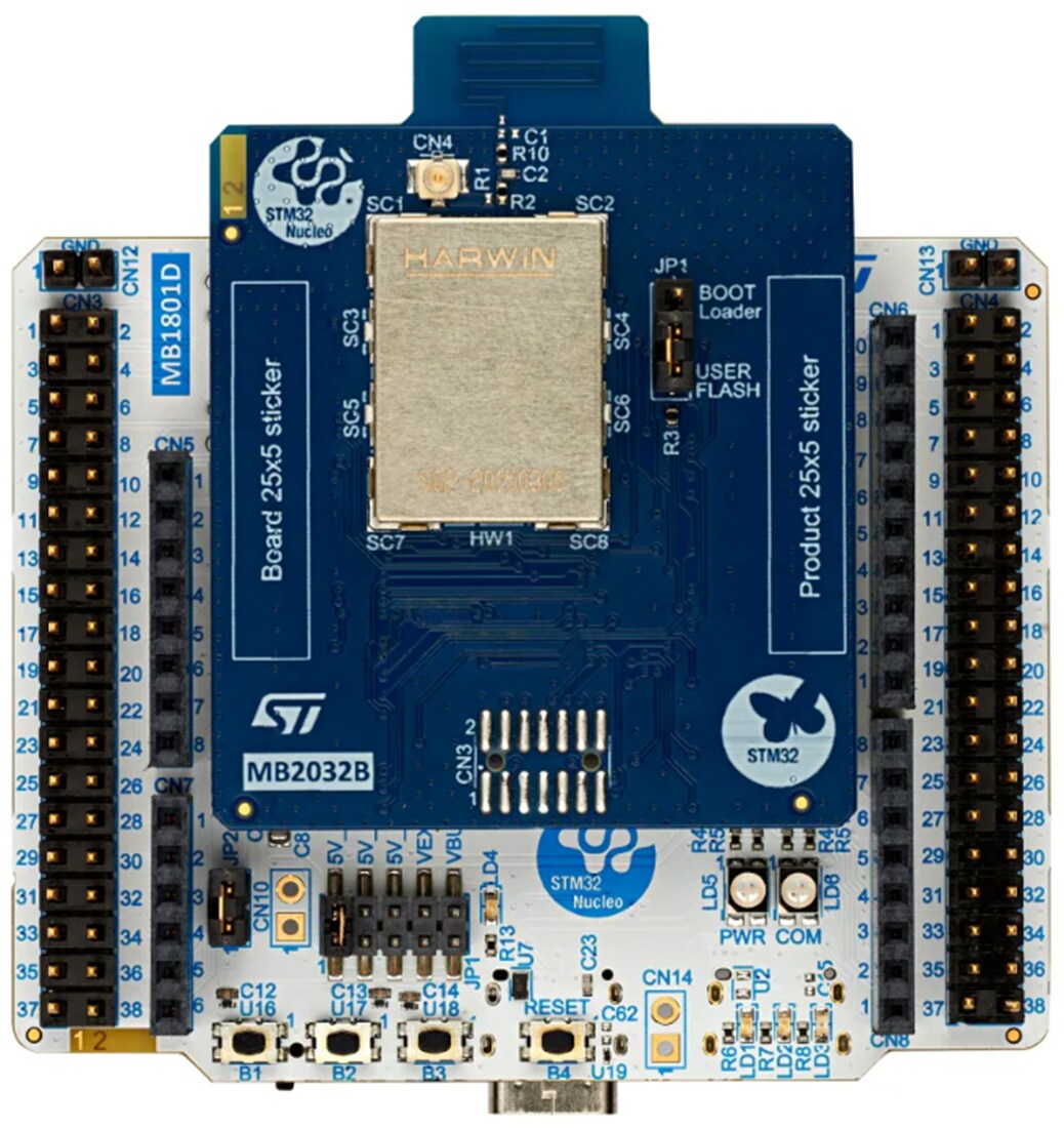 Mechanical Drawing - STMicroelectronics NUCLEO-WB09KE STM32WB09 Evaluation Board