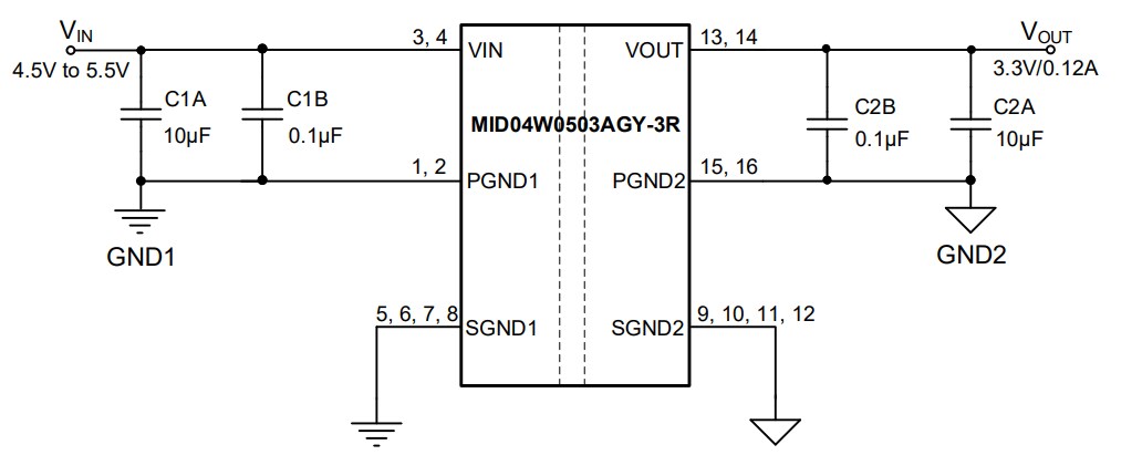 Schematic - Monolithic Power Systems (MPS) EV04W0503A-3-Y-00A Evaluation Board
