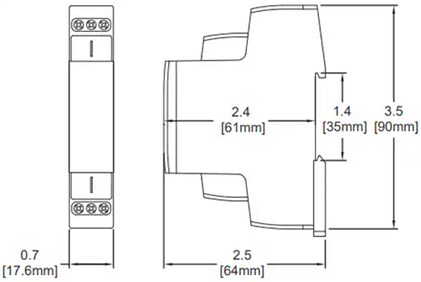 Mechanical Drawing - ATC Diversified Electronics DTF Asymmetric Flasher Relay/Repeat Cycle Timer