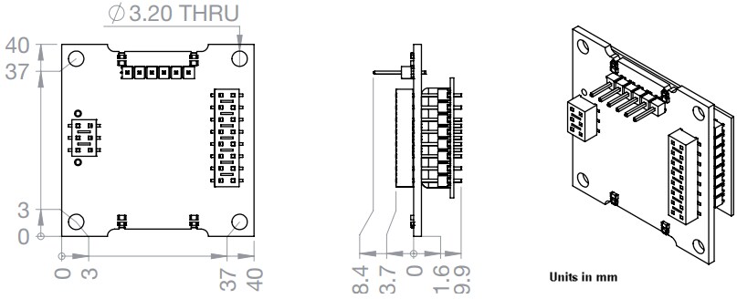 Mechanical Drawing - RFbeam K-LD7 Evaluation Kit