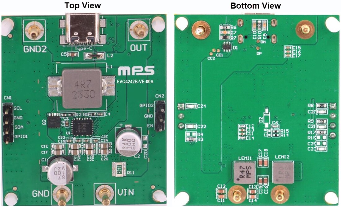Mechanical Drawing - Monolithic Power Systems (MPS) EVQ4242B-VE-00A PD IC Evaluation Board