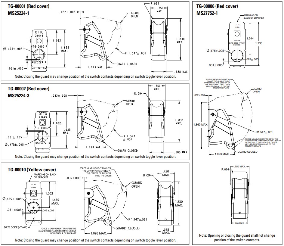 Mechanical Drawing - OTTO TG Toggle Guards