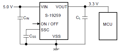 Application Circuit Diagram - ABLIC S-19259 Voltage Regulators