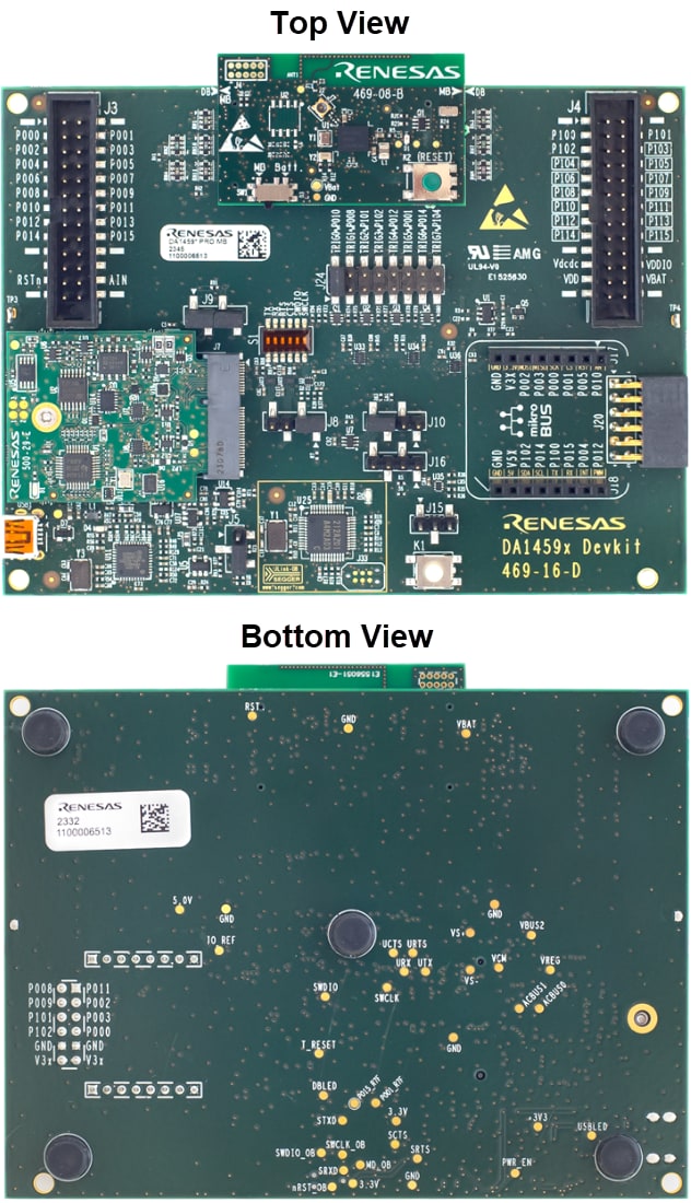 Mechanical Drawing - Renesas Electronics DA14594-006FDEVKT-P BLE Development Kit Pro