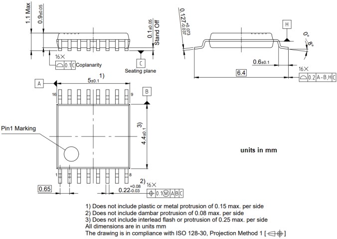 Mechanical Drawing - Infineon Technologies TLE4802 XENSIV™ Inductive Position Sensor