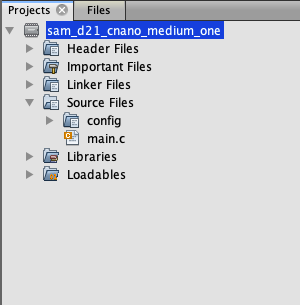After Opening the sam_d21_cnano_medium_one Project in MPLAB X