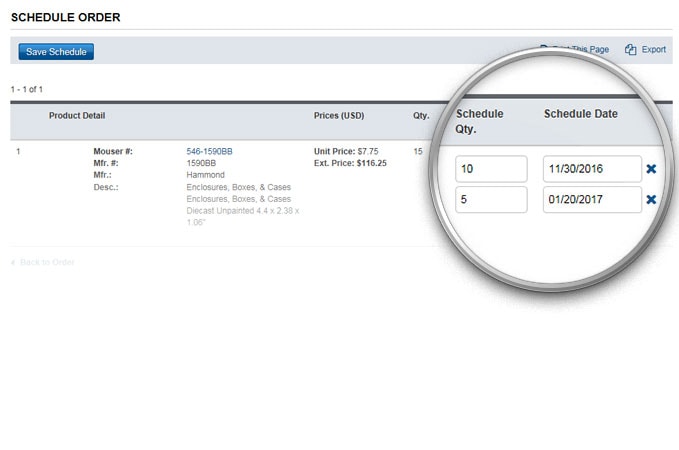 แก้ไขการกำหนดเวลา แก่ไขการกำหนดเวลาในประวัติคำสั่งซื้อ